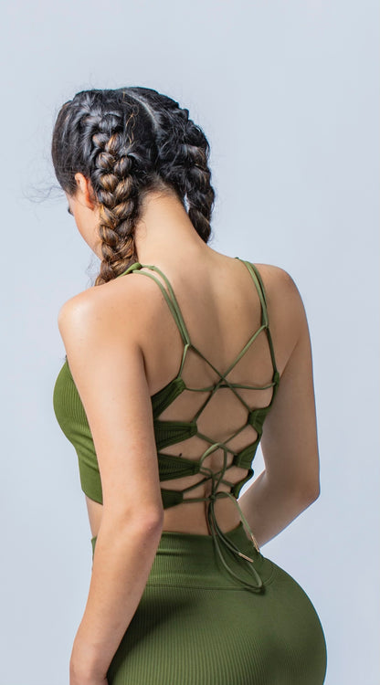 Define Crossed Back Top - Light Green